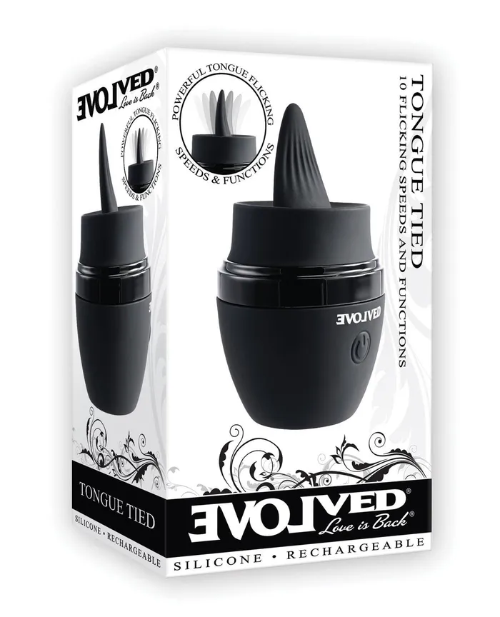 Vibrators Evolved Novelties INC Evolved Tongue Tied Flicking Massager Black Vibrators Evolved Novelties INC Evolved Tongue Tied Flicking Massager Black