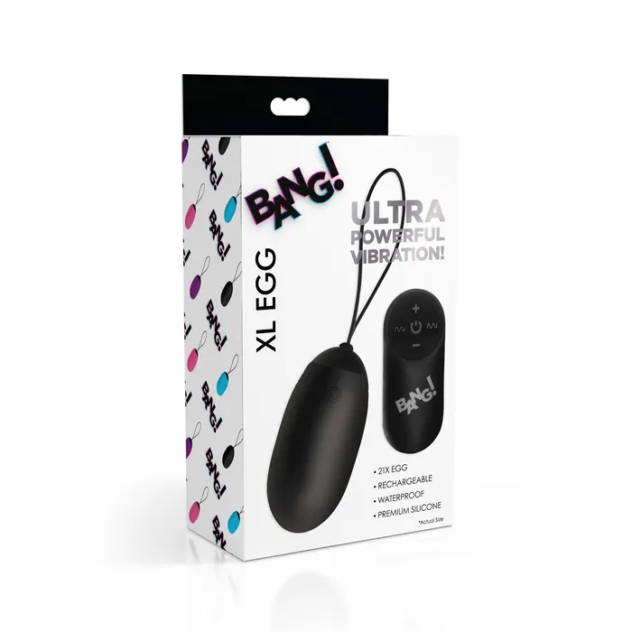 BANG Anal 21X XL Silicone Vibrating Egg Black