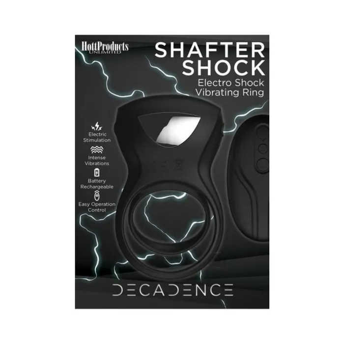 Decadence Shafter Shock Estim Cock Ring Black Hott Products Unlimited Male Sex Toys Decadence Shafter Shock Estim Cock Ring Black Hott Products Unlimited Male Sex Toys