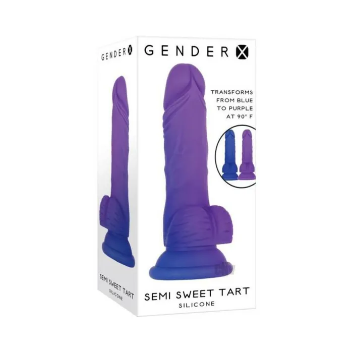 Evolved Vibrators Gender X Semi Sweet Tart Colorchanging Dildo Bluepurple