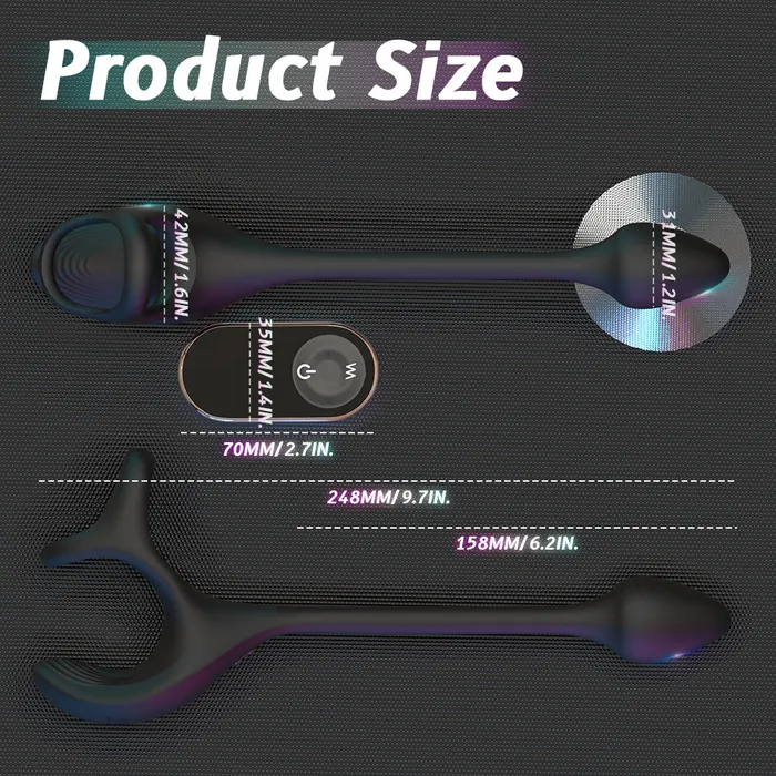 Female Sex Toys YoYoLemon YoYoLemon Vibrating Penis Rings Anul Plug Vibrator with Testicles Stimulator for Men
