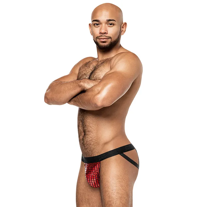 Male Power Anal Male Power Disco Desire Strappy Ring Jock BlackRed SM
