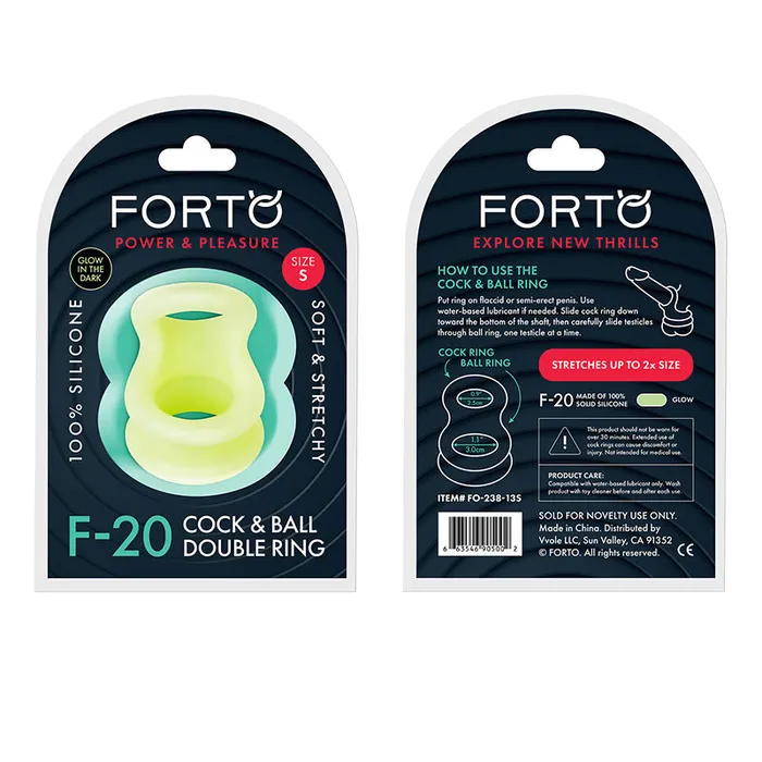 Male Sex Toys Vvole Forto F20 Liquid Silicone Cockring Ball Stretcher Small Glow Male Sex Toys Vvole Forto F20 Liquid Silicone Cockring Ball Stretcher Small Glow