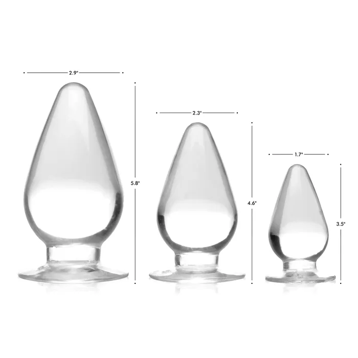 Master Series Triple Cones 3 Piece Anal Plug Set Clear Anal