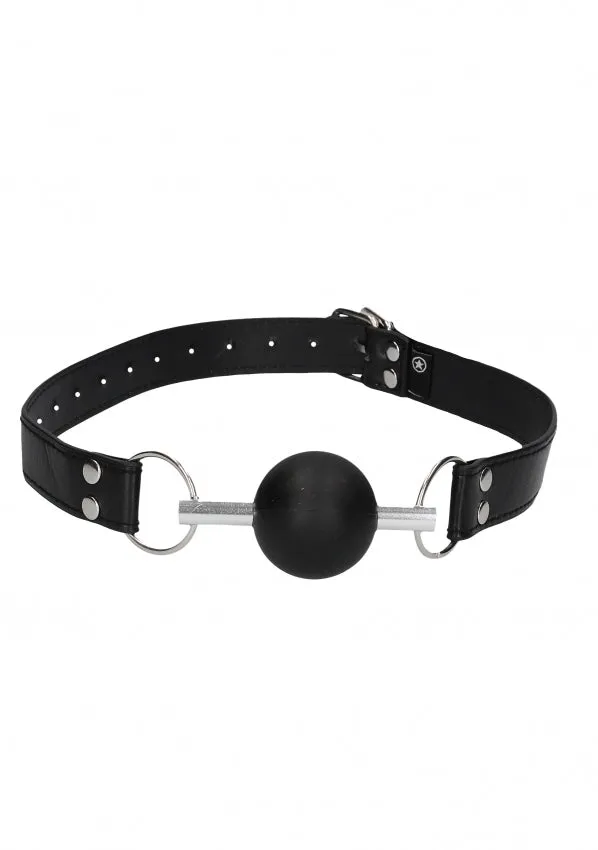 Ouch Black White Solid Ball Gag with Bonded Leather Straps ouch Couples