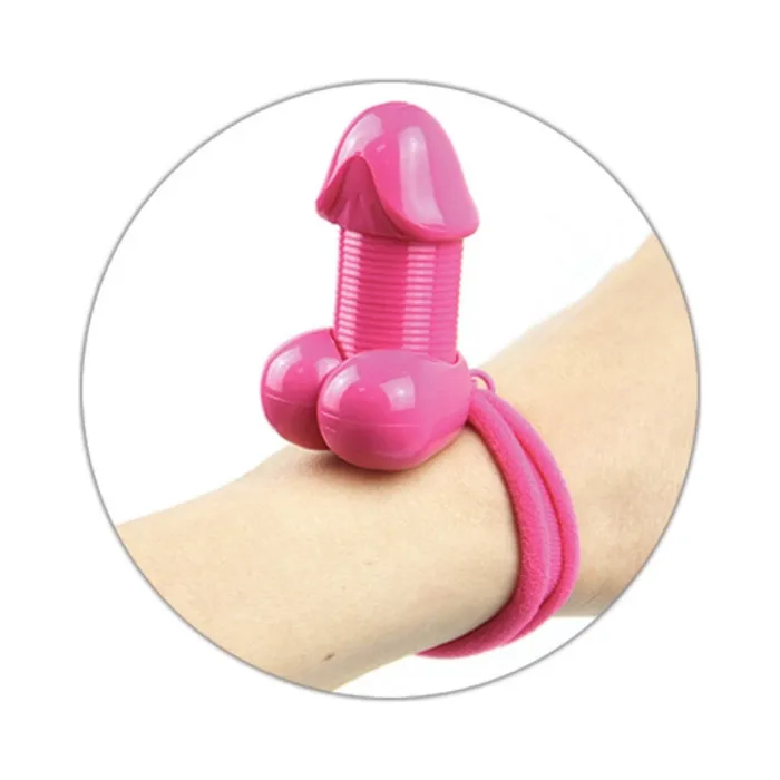 Vibrators Hott Products Unlimited Pecker Lastick Hair Tie Pink