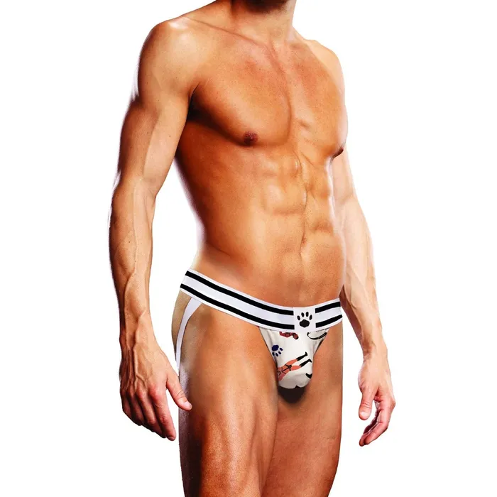 Anal Prowler Prowler Leather Pride Jock Strap Black White