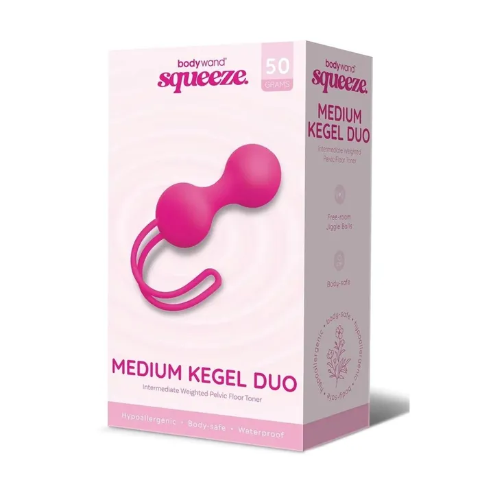 Bodywand Squeeze Medium Weighted Kegel Duo Balls Pink Bodywand Female Sex Toys