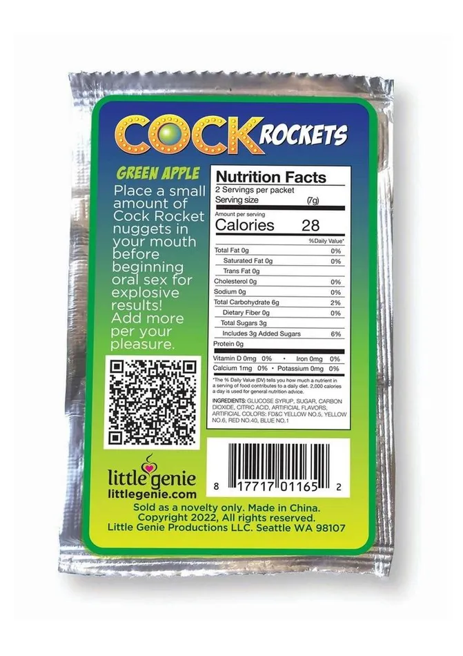 Candyprints Candy Dildos Cock Rockets Oral Sex Candy 36 Per Display Fruit Punch Green Apple Orange