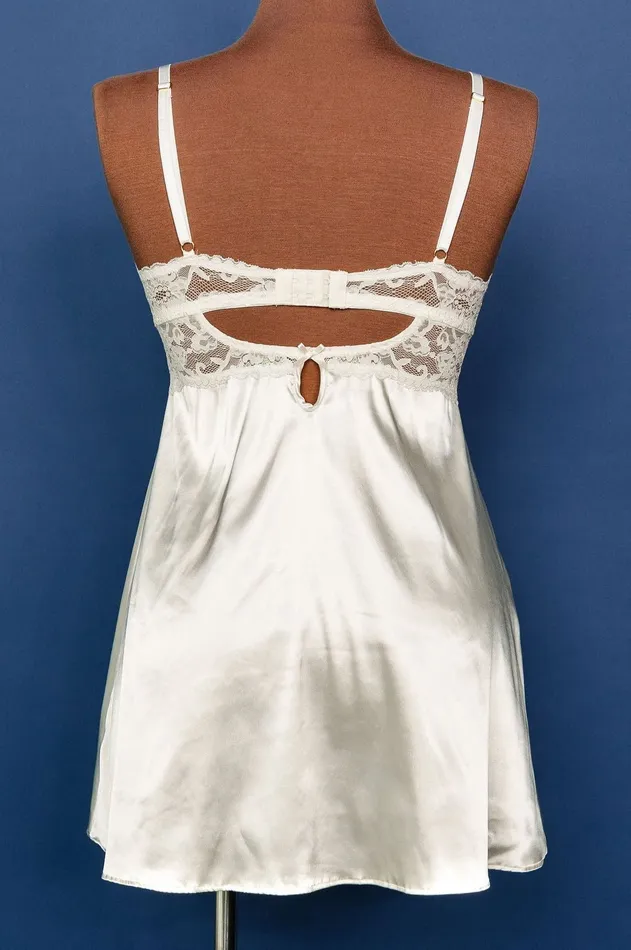 Couples Mentionables Satin Eyelash Lace Slip Iridescent Cream