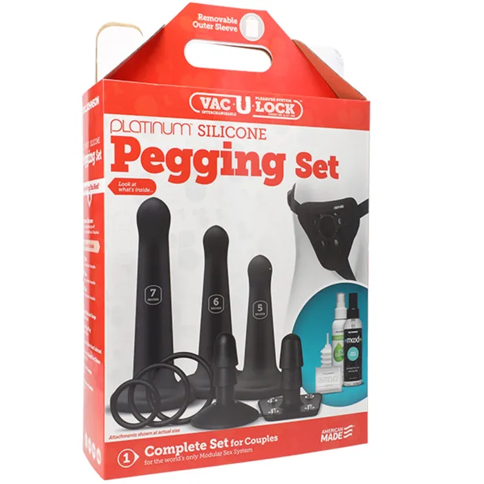Dildos VacULock VacULock Platinum Silicone Pegging Set