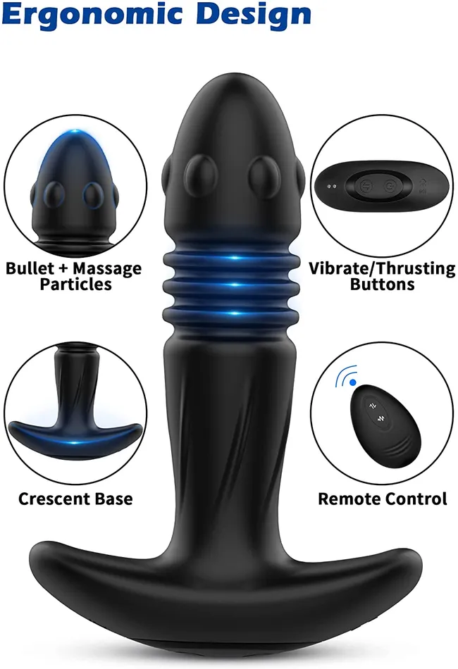 Earlypeach Male Sex Toys 10 Thrusting 3 Speeds Vibration Prostate Massager