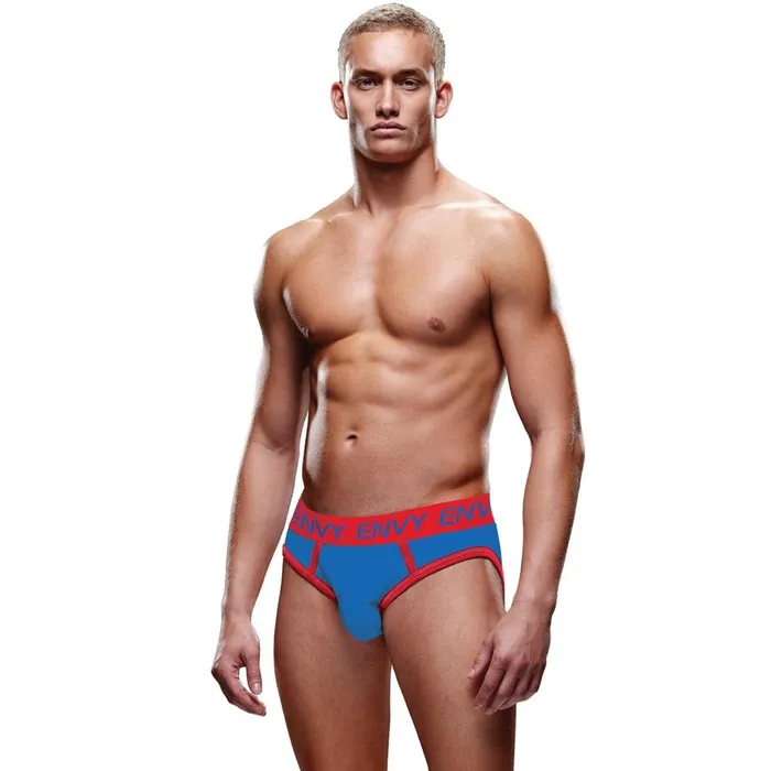 Envy Vibrators Envy Solid Jock Strap Blue Red