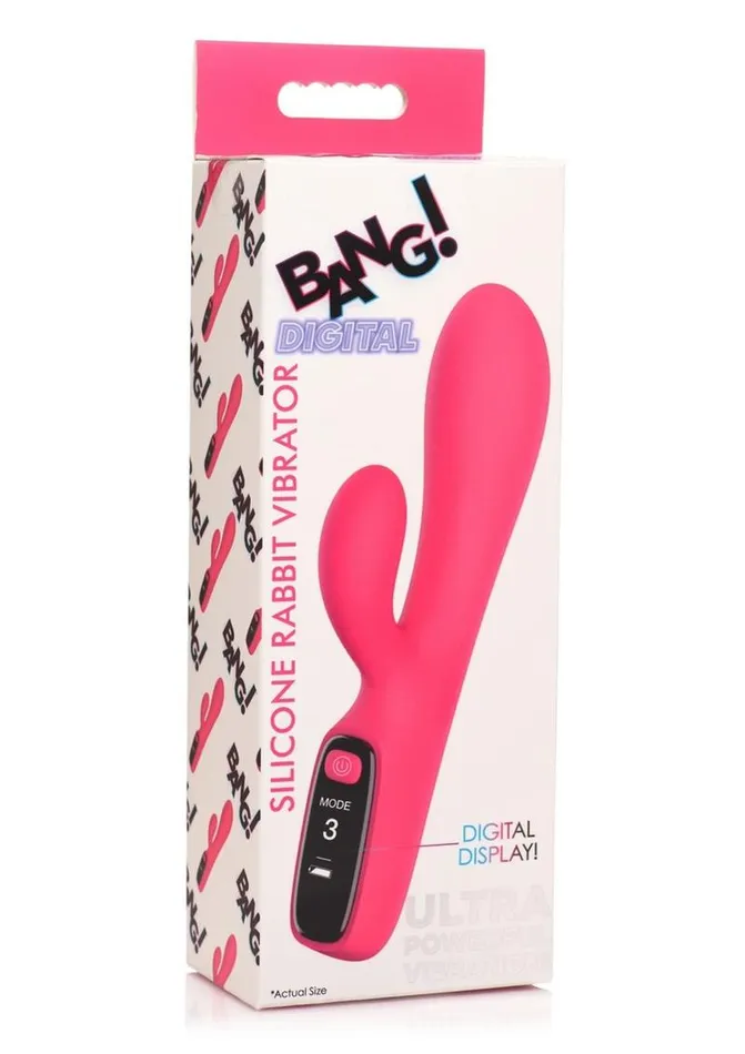 Female Sex Toys BANG Bang Digital Rechargeable Silicone Rabbit Vibrator