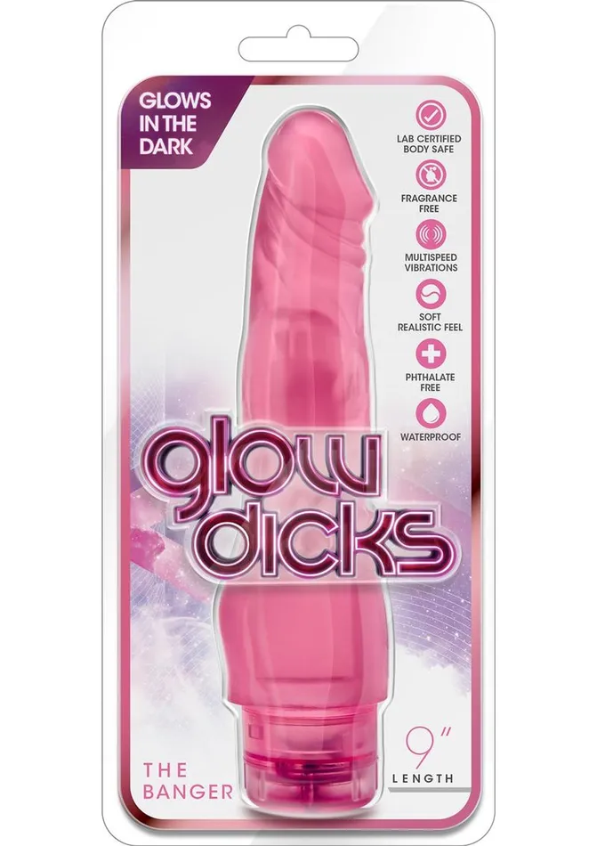 Female Sex Toys Glow Dicks The Banger Vibrating Dildo Glow Dicks