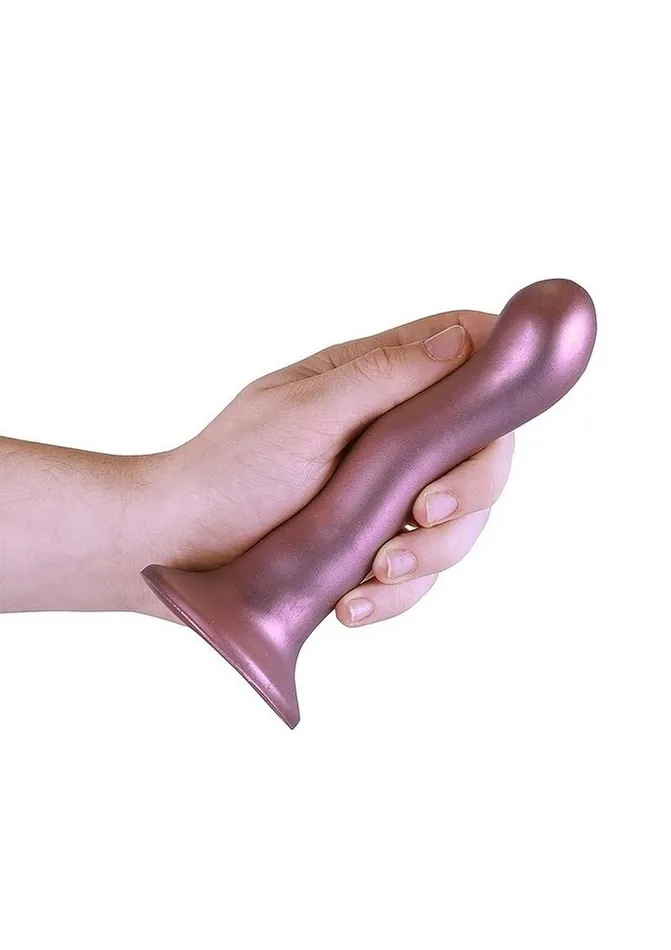 Female Sex Toys Ouch Ouch Ultra Soft Curvy GSpot Silicone Dildo 7in Mettalic