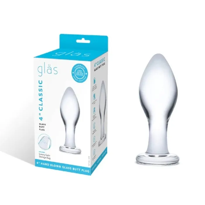 Glas Anal Glas Classic Butt Plug Clear 4 Inch