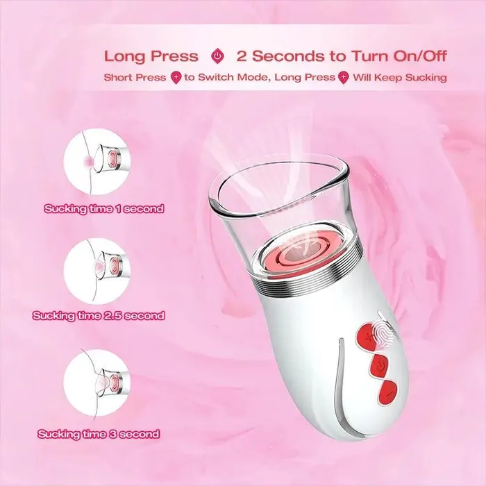 Inyarose Vibrators Rose Short Tongue Sucking Vibrator