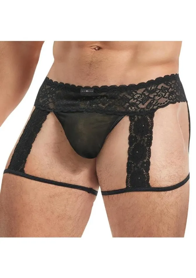 Lace King Mens Lace and Mesh Garter Panty Lace King Female Sex Toys