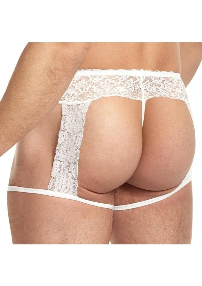 Lace King Mens Lace and Mesh Garter Panty Lace King Female Sex Toys