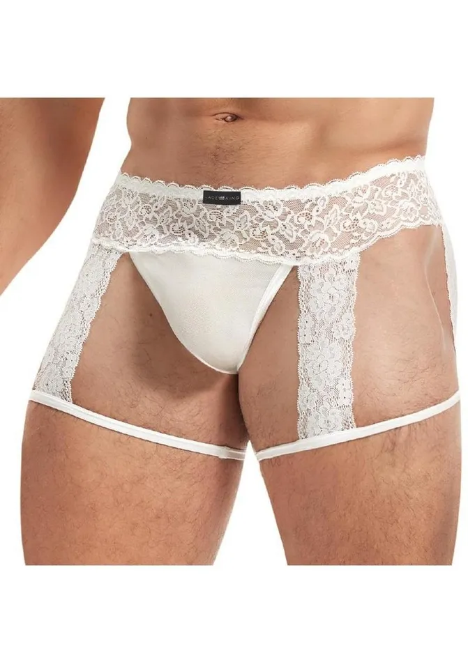 Lace King Mens Lace and Mesh Garter Panty Lace King Female Sex Toys