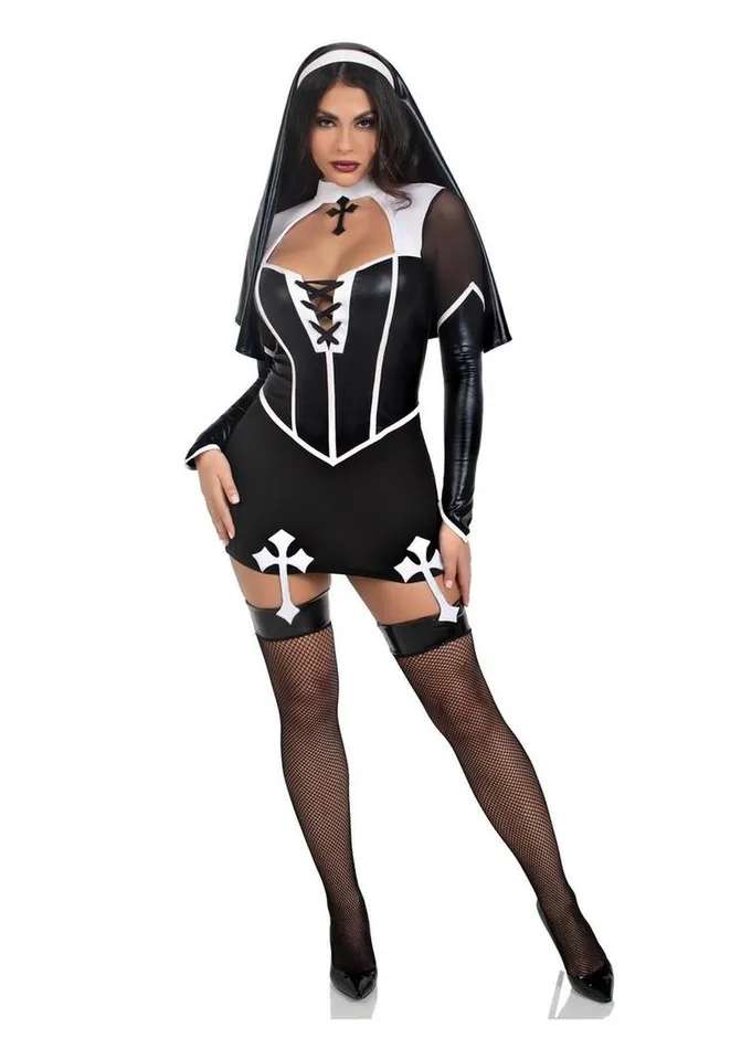 Leg Avenue Holy Hottie Set Boned Garter Dress with Cross Accents and Nun Habit Leg Avenue Male Sex Toys Leg Avenue Holy Hottie Set Boned Garter Dress with Cross Accents and Nun Habit Leg Avenue Male Sex Toys