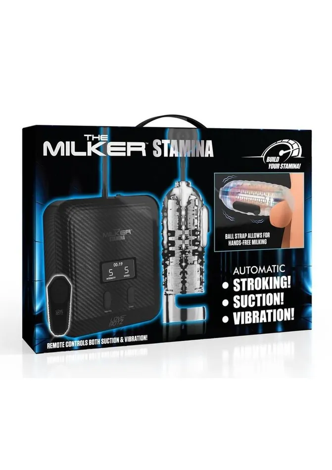 Lovebotz The Milker Max Edition Rechargeable Thrusting and Vibrating Masturbator with Remote Lovebotz Male Sex Toys