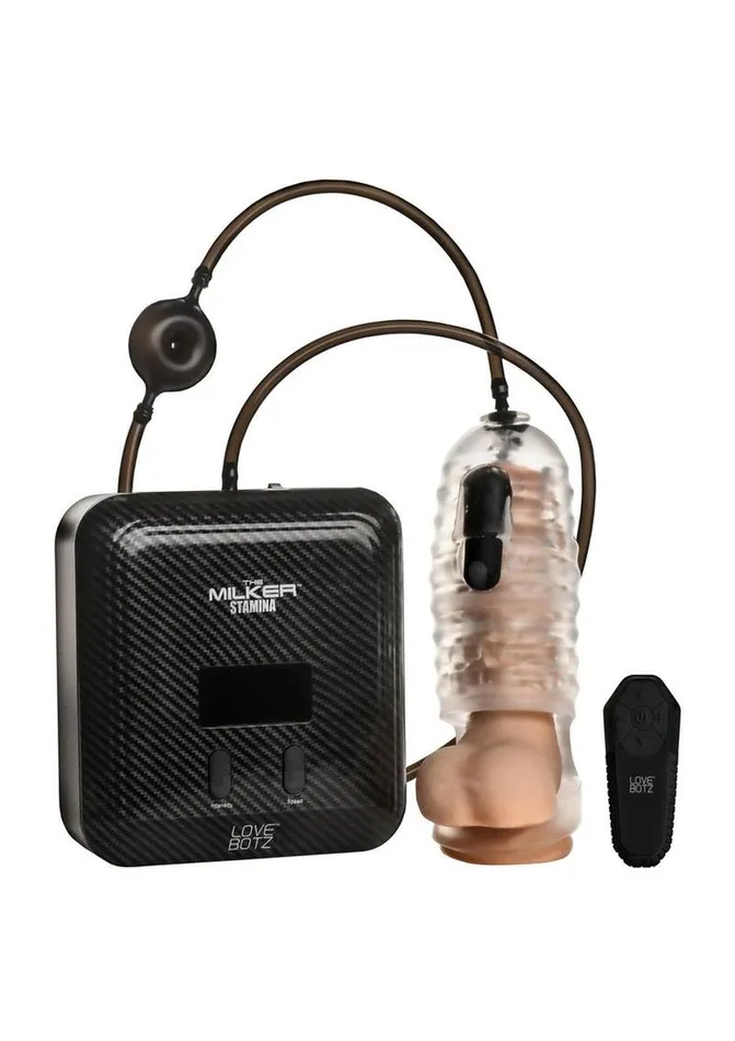 Lovebotz The Milker Max Edition Rechargeable Thrusting and Vibrating Masturbator with Remote Lovebotz Male Sex Toys