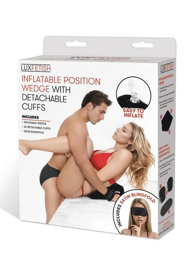 Lux Fetish Inflatable Position Wedge with Detachable Cuffs Lux Fetish Couples