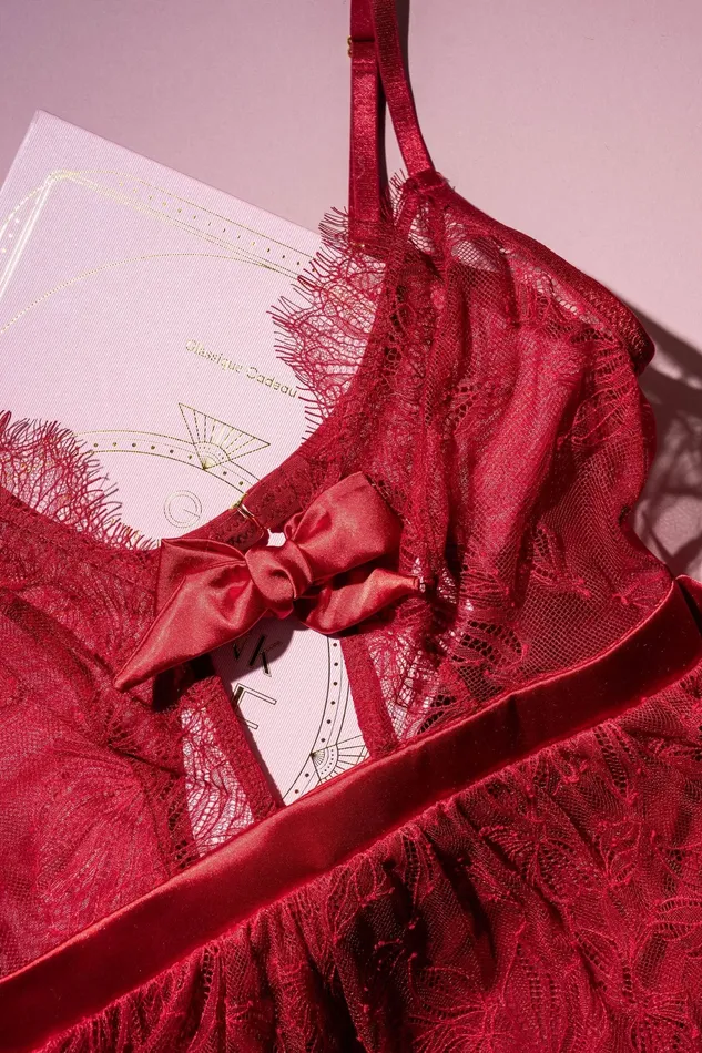 Mentionables Vibrators Eyelash Lace Crotchless Teddy Red Mentionables Vibrators Eyelash Lace Crotchless Teddy Red