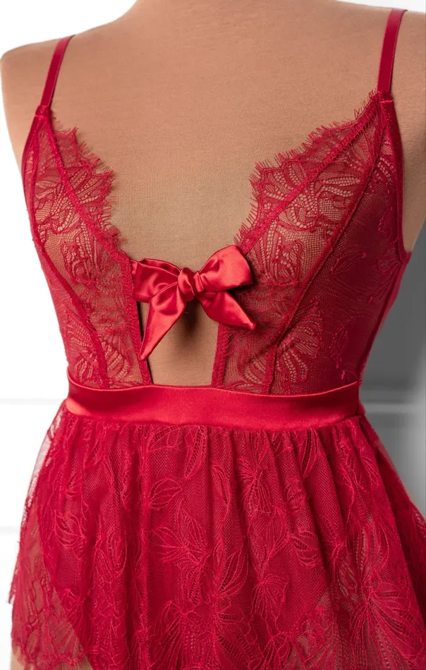 Mentionables Vibrators Eyelash Lace Crotchless Teddy Red Mentionables Vibrators Eyelash Lace Crotchless Teddy Red