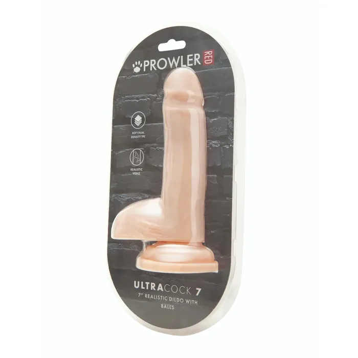 Prowler RED Ultra Cock Dual Density Dildo With Balls Pink 7 Inch Prowler RED Dildos