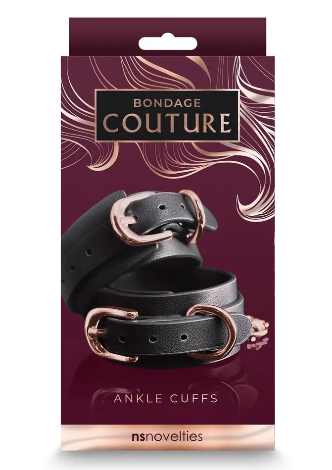 Restraints Bondage Couture Bondage Couture Pu Leather Ankle Cuffs