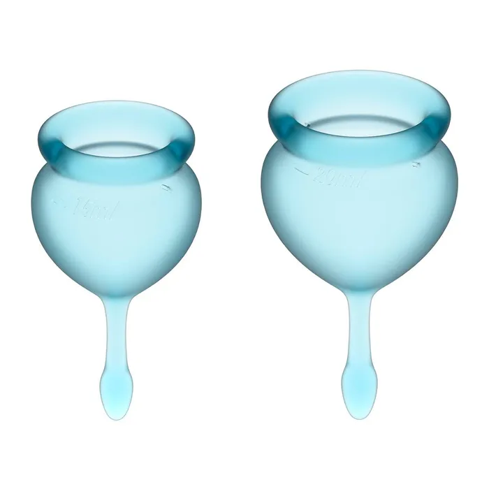 Satisfyer Vibrators Satisfyer Feel Good Menstrual Cups Light Blue