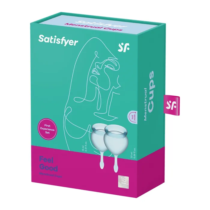 Satisfyer Vibrators Satisfyer Feel Good Menstrual Cups Light Blue
