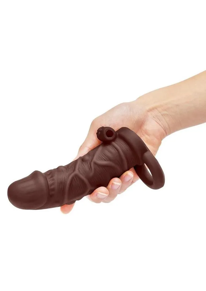 Size Up Male Sex Toys Size Up Silicone Vibrating Realistic Penis Extender with Ball Loop