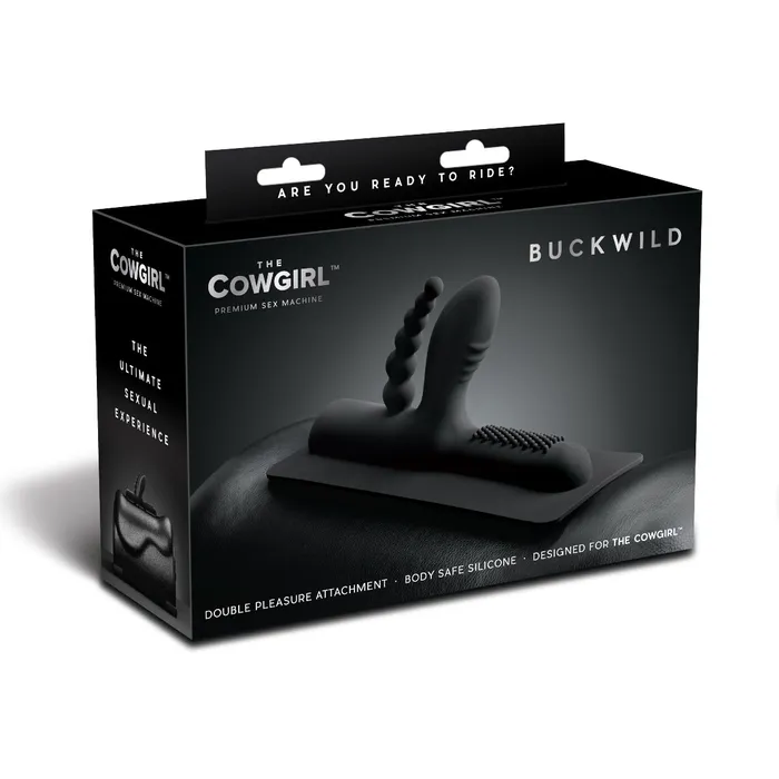 The Cowgirl Female Sex Toys The Cowgirl Buckwild Double Pleasure Silicone Saddle Attachment Black