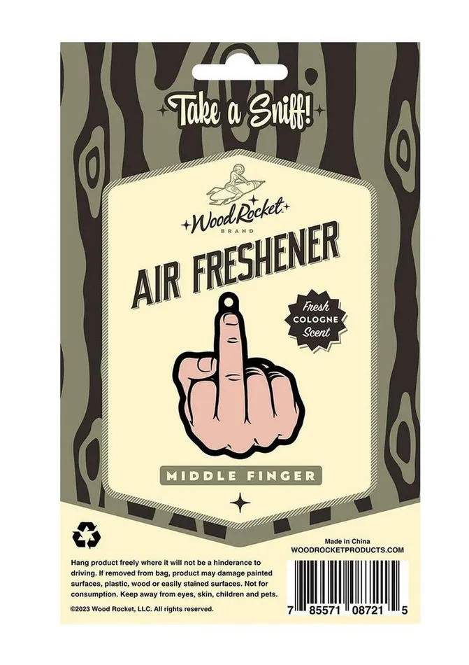 Vibrators WoodRocket Middle Finger Air Freshener