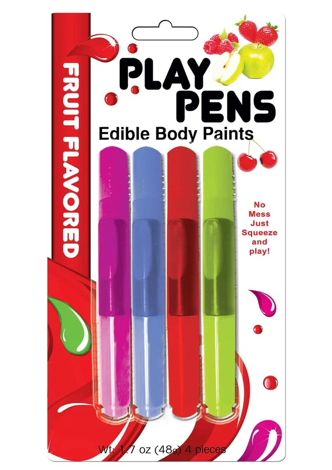 Anal Hott Products Play Pens Edible Body Paint Brushes 4 Delicious Flavors