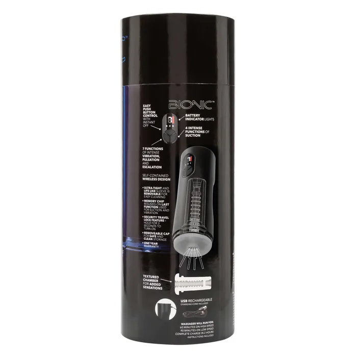 CalExotics Male Sex Toys Bionic Sucking and Vibrating Masturbator Black CalExotics Male Sex Toys Bionic Sucking and Vibrating Masturbator Black