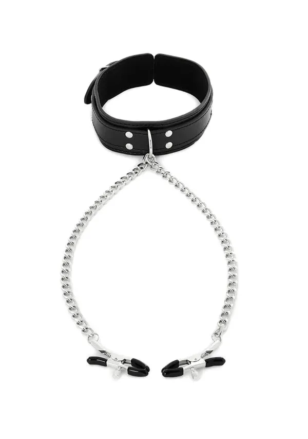 Collar with Nipple Clamps Set Sportsheets Female Sex Toys