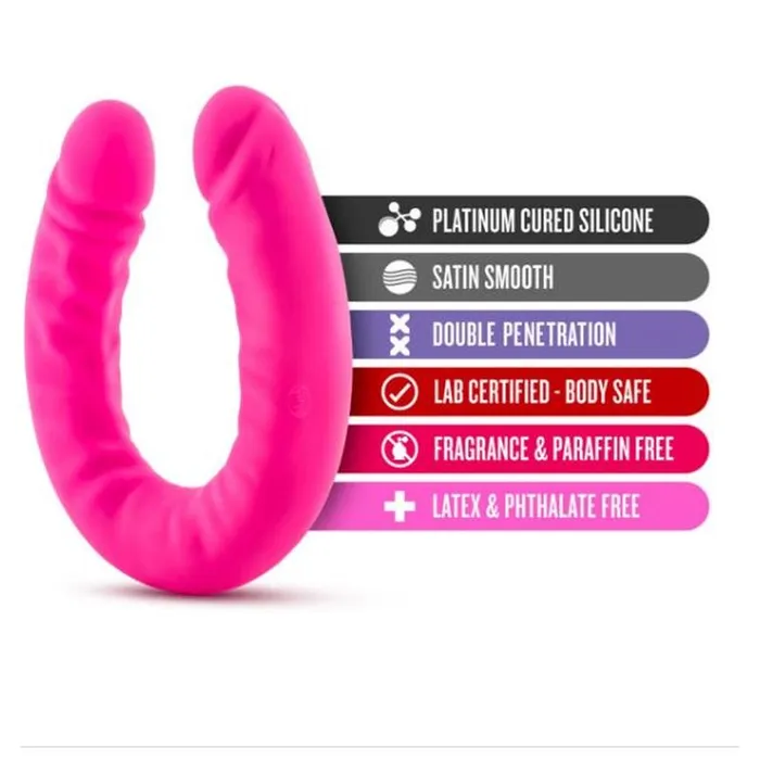 Dildos Ruse Silicone Slim 18in Hot Pink Double Dong Ruse