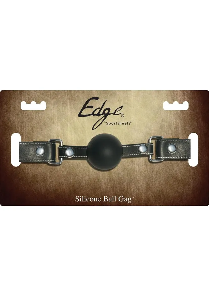 Edge Male Sex Toys Edge Silicone Ball Gag with Adjustable Leather Strap