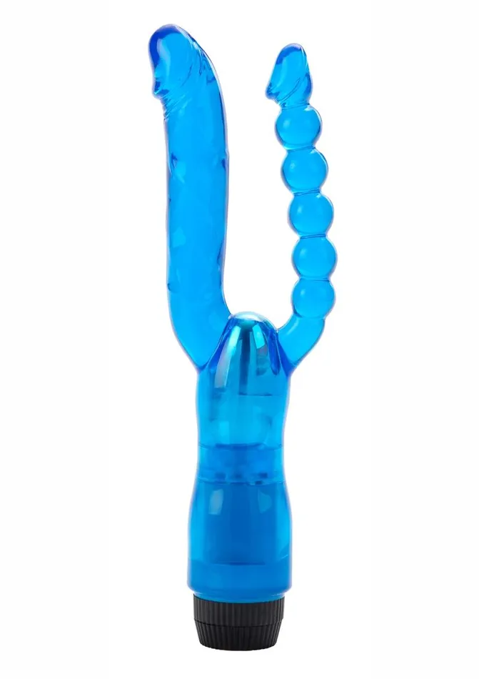 Female Sex Toys Beads Dual Penetrator Vibrator with Anal Beads