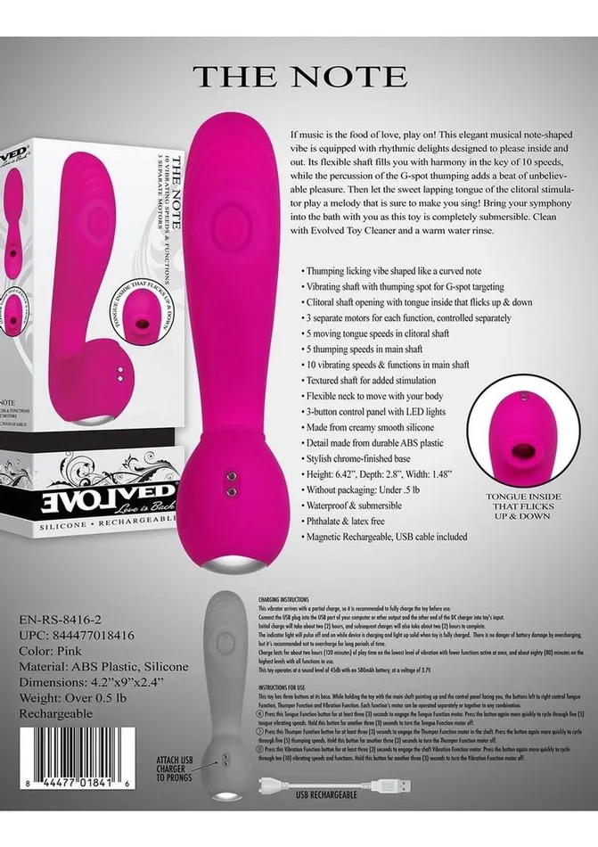 Female Sex Toys Evolved The Note Silicone Rechargeable Vibrator