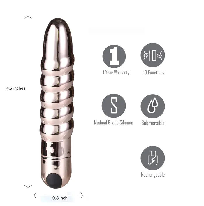 Female Sex Toys Lola 10 Function Vibrating Twisty Bullet Rose Gold Maia Toys