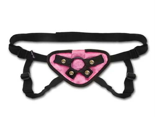 Female Sex Toys Lux Fetish Pink Velvet Strapon Harness