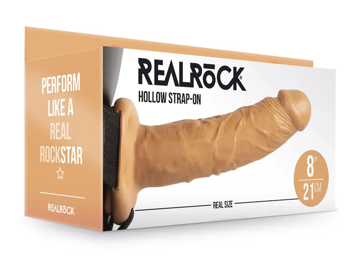 Hollow Strapon Without Balls 8 Inch Tan Shots RealRock Female Sex Toys Hollow Strapon Without Balls 8 Inch Tan Shots RealRock Female Sex Toys