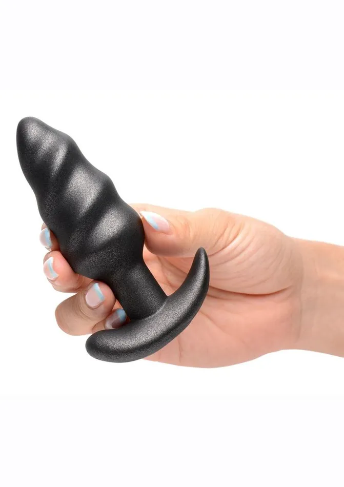 Male Sex Toys Bang 25x Rechargeable Silicone Swirl Anal Plug with Remote Control BANG
