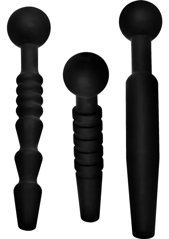Male Sex Toys Master Series Master Series Dark Rods 3 Piece Silicone Penis Plug Male Sex Toys Master Series Master Series Dark Rods 3 Piece Silicone Penis Plug